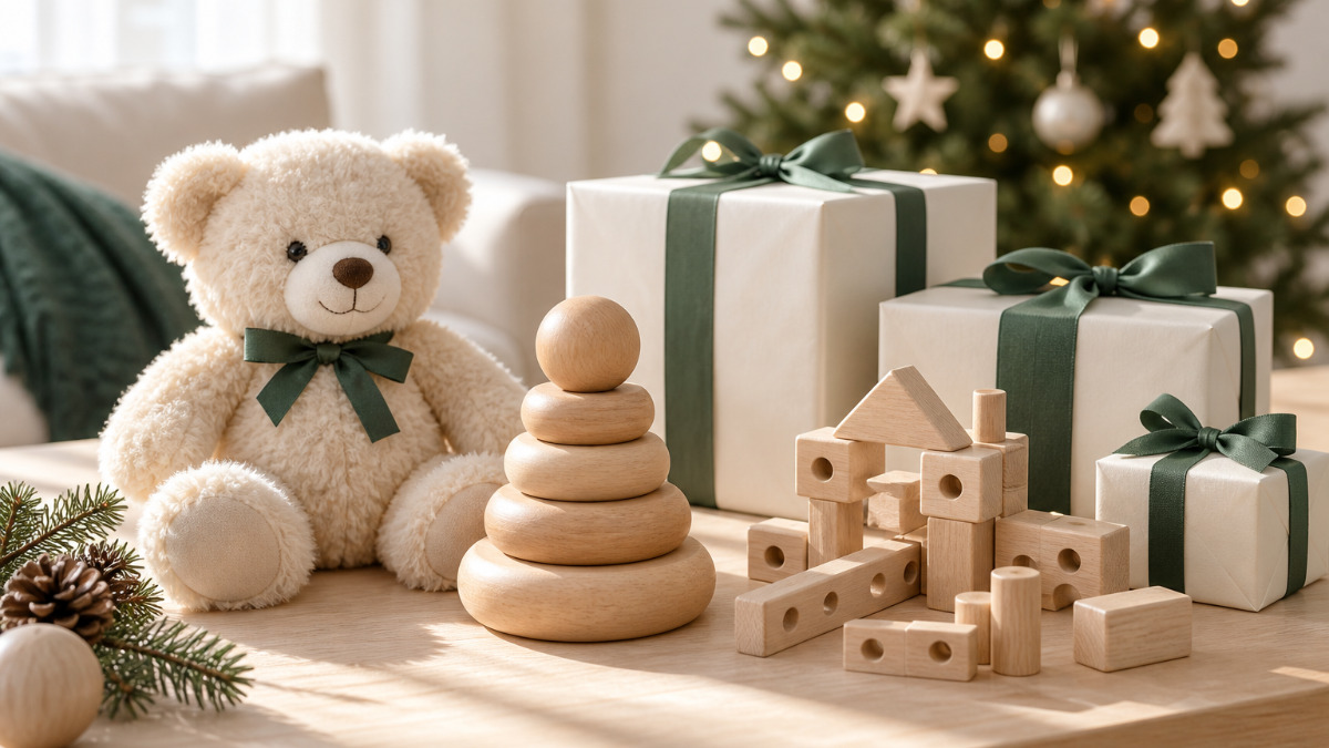クリスマスプレゼントを開ける子どもの様子